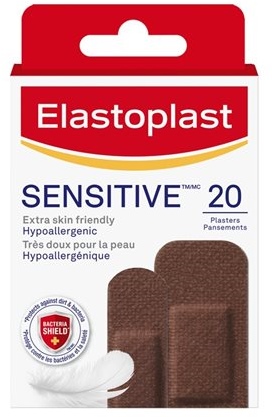 SensitiveTM Bandages Dark Skin Tone - 20 strips - 2 sizes